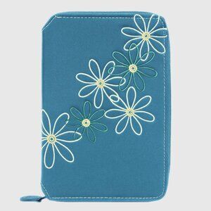 Travelon Safe ID Daisy Family Passport Case – Blue – RFID – Embroidered Flowers